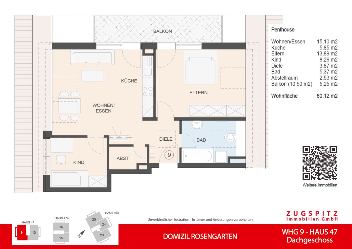 DOMIZIL ROSENGARTEN -3 Zi MIT FERIENWOHNUNG NUTZUNG -WHG09 - WHG-9_2D Grundriss (56723)