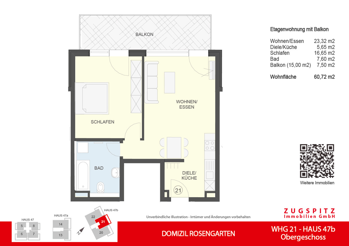 DOMIZIL ROSENGARTEN -2 Zi Wohnung -WHG21 - WHG-21_2D Grundriss (2571)
