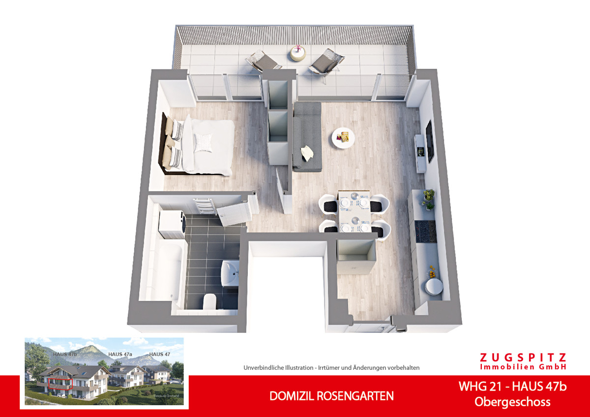 DOMIZIL ROSENGARTEN -2 Zi Wohnung -WHG21 - WHG-21_§D Grundriss (2569)