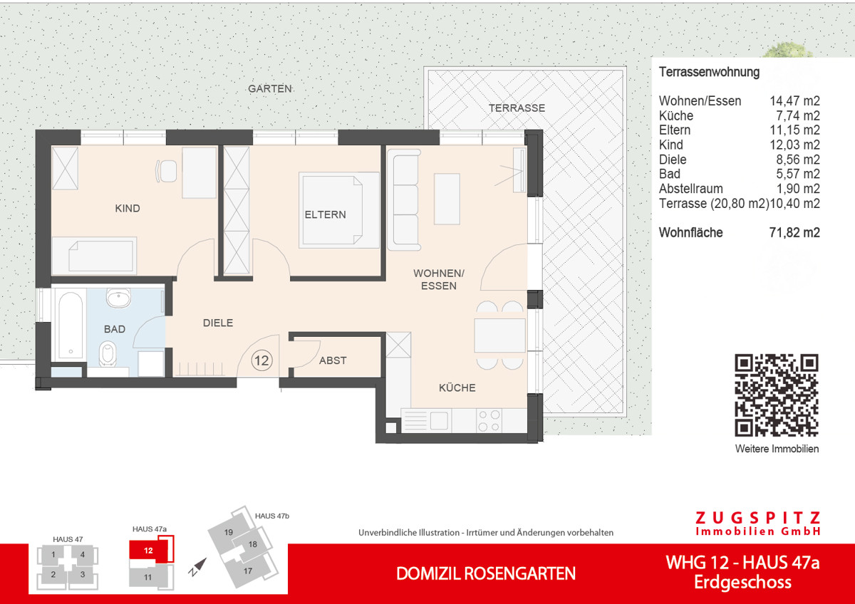 DOMIZIL ROSENGARTEN -3 Zi MIT FERIENWOHNUNG NUTZUNG -WHG12 - WHG-12_2D Grundriss (56736)
