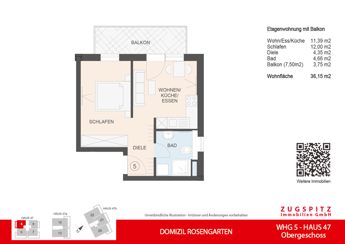 DOMIZIL ROSENGARTEN -2 Zi MIT FERIENWOHNUNG NUTZUNG -WHG05 - WHG-5_2D Grundriss (56695)