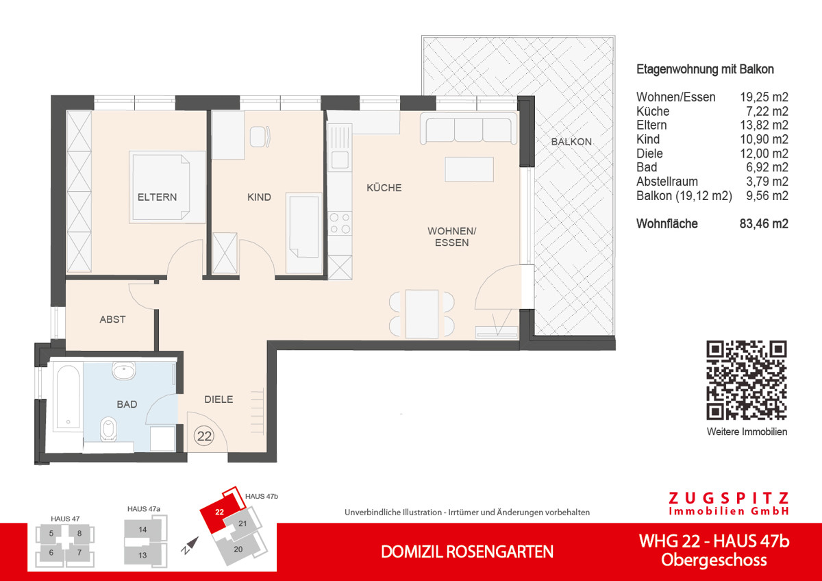 DOMIZIL ROSENGARTEN -3 Zi Wohnung -WHG22 - WHG-22_2D Grundriss (2577)