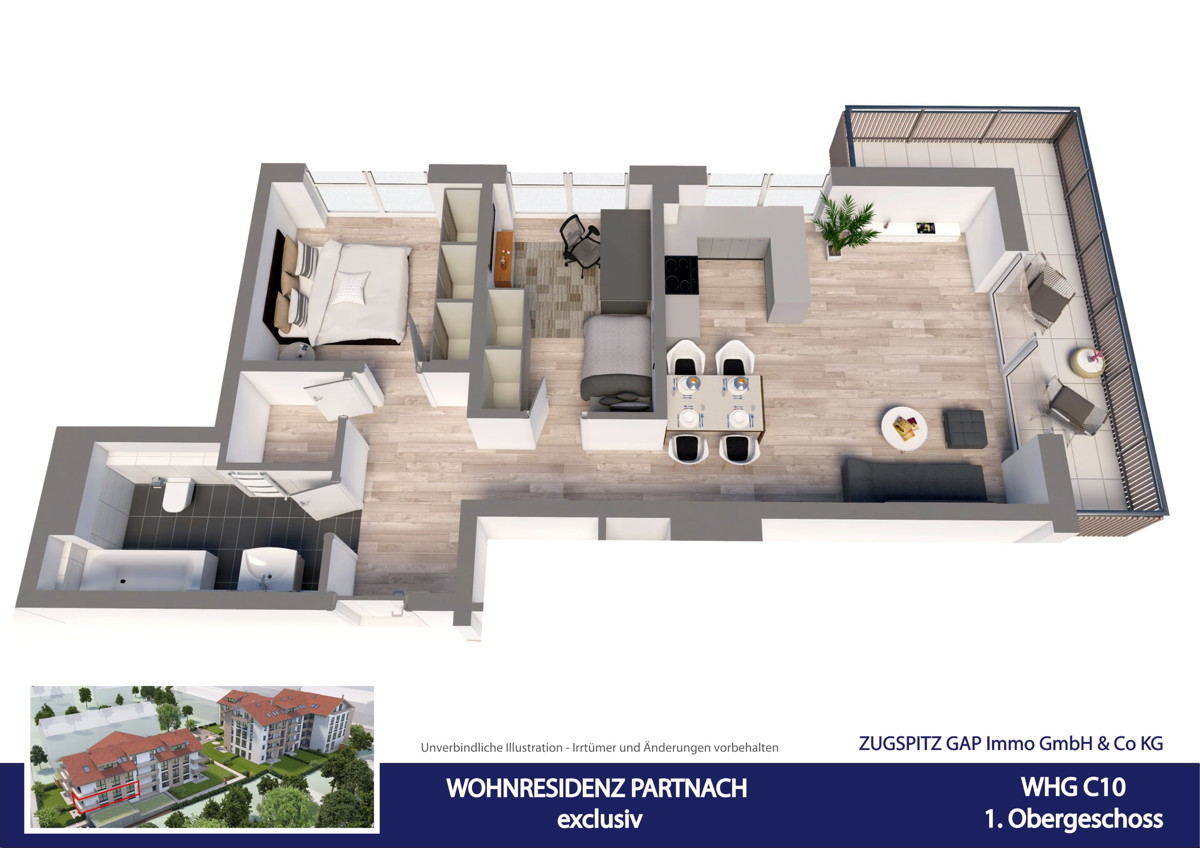 WOHNRESIDENZ PARTNACH - 3 Zi Wohnung - C10 - Animation C10 (57007)