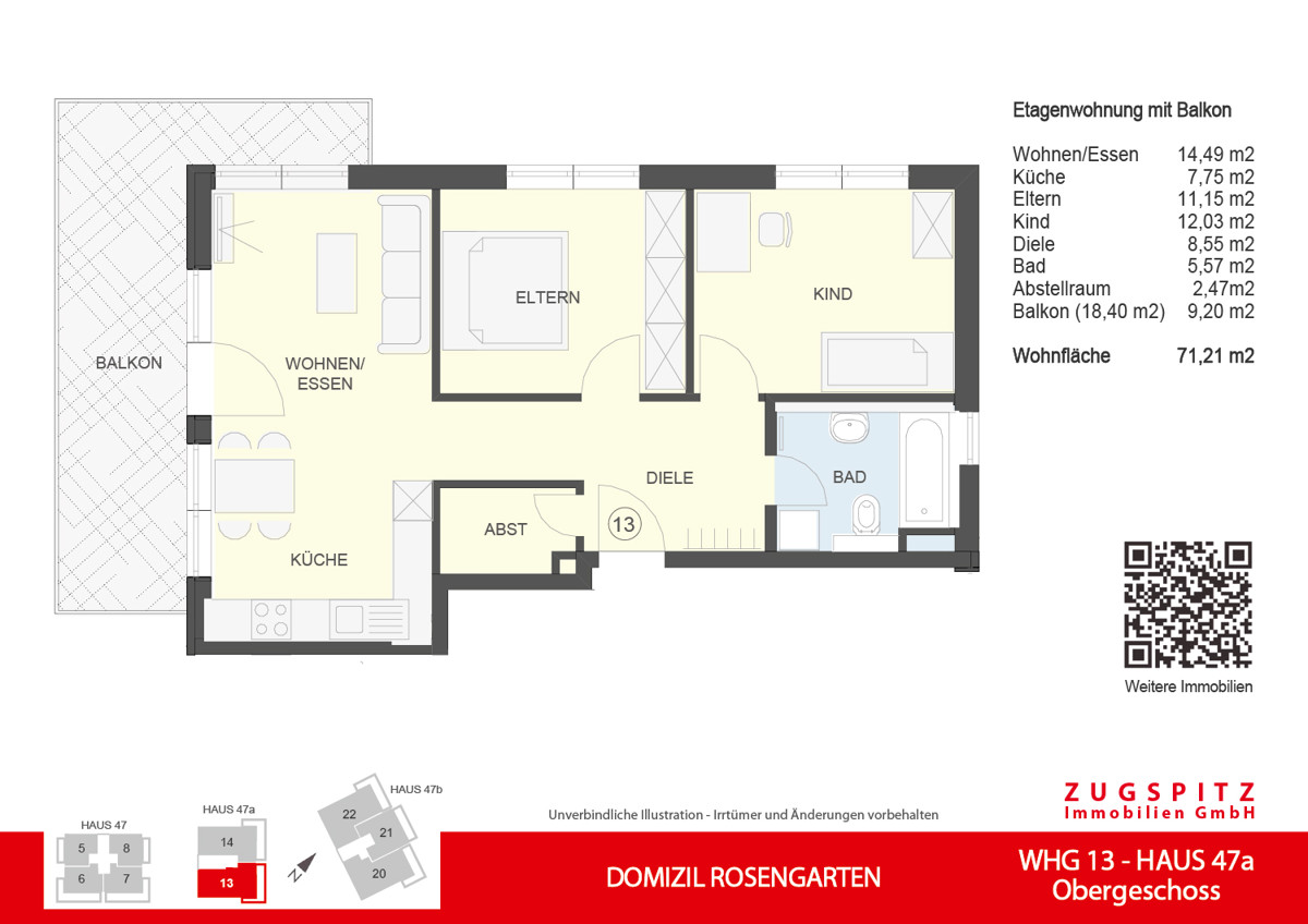 DOMIZIL ROSENGARTEN -3 Zi MIT FERIENWOHNUNG NUTZUNG -WHG13 - WHG-13_2D Grundriss (56742)