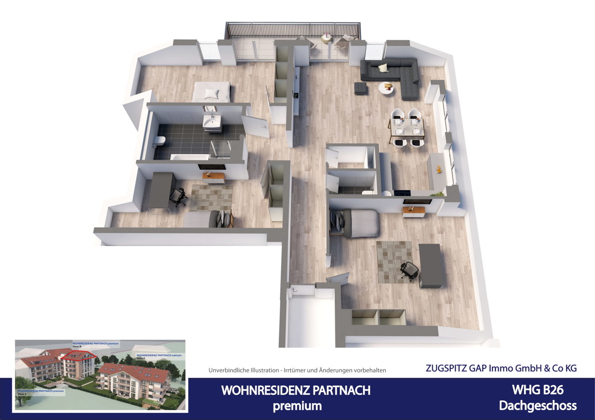 WOHNRESIDENZ PARTNACH - 4 Zi Wohnung - B26 - Animation B26 (56874)