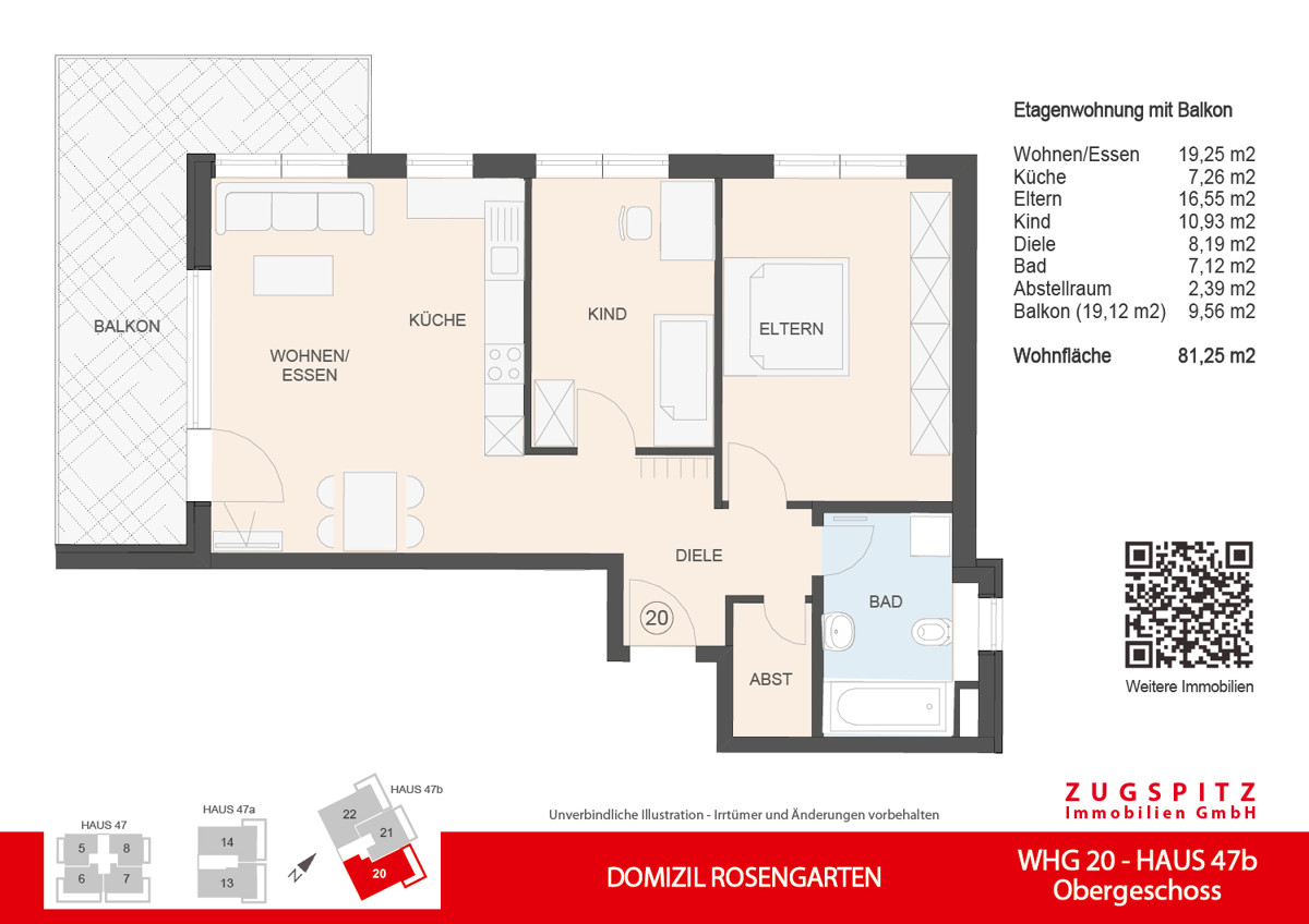 DOMIZIL ROSENGARTEN -3 Zi Wohnung -WHG20 - WHG-20_2D Grudnriss (2564)
