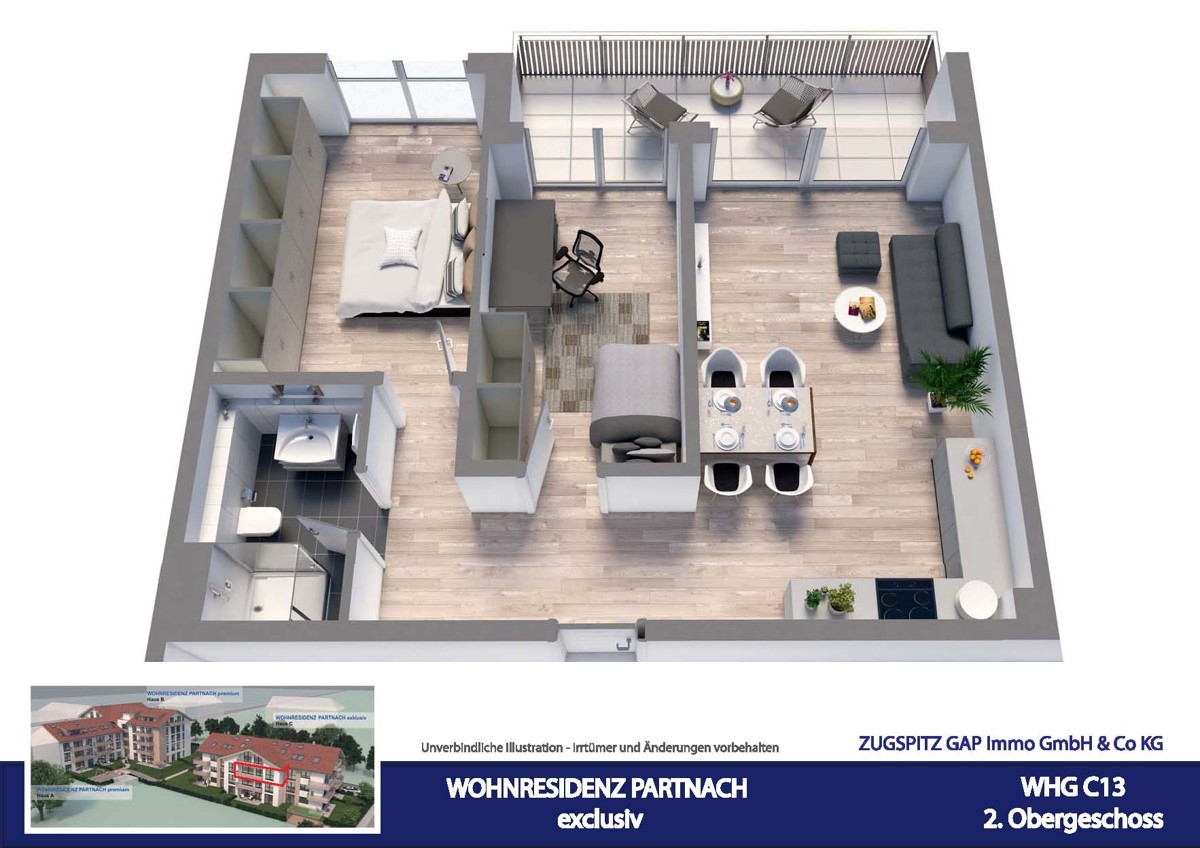 WOHNRESIDENZ PARTNACH - 3 Zi Wohnung - 13 - C13_3D Animation (57734)