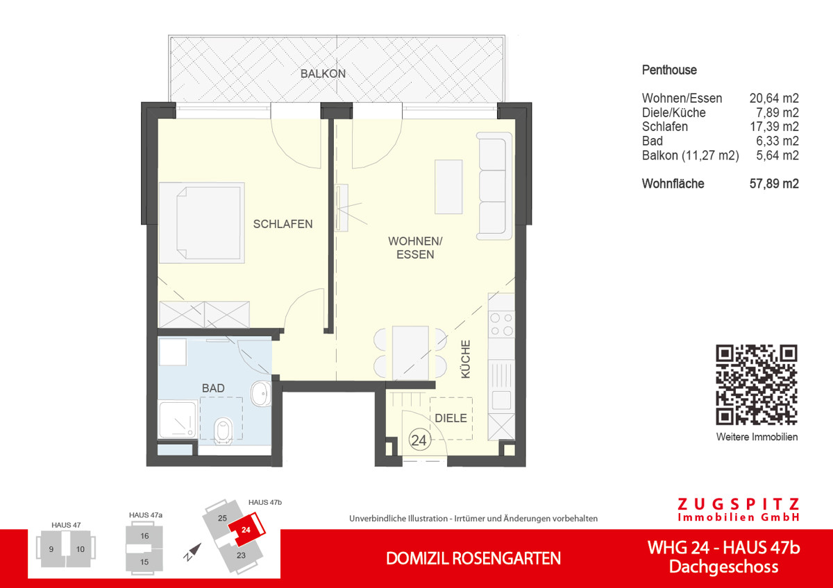 DOMIZIL ROSENGARTEN -2 Zi Wohnung -WHG24 - WHG-24_2D Grundriss (2592)