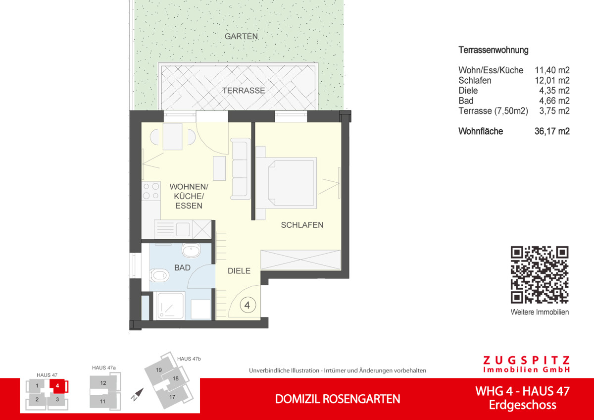 DOMIZIL ROSENGARTEN -2 Zi MIT FERIENWOHNUNG NUTZUNG -WHG04 - WHG-4_2D Grundriss (56688)