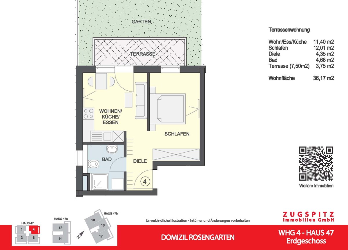 Domizil Rosengarten | 2.Zi. Terrassenwohnung | WHG04 - WHG 04 Grundriss 2D (58964)