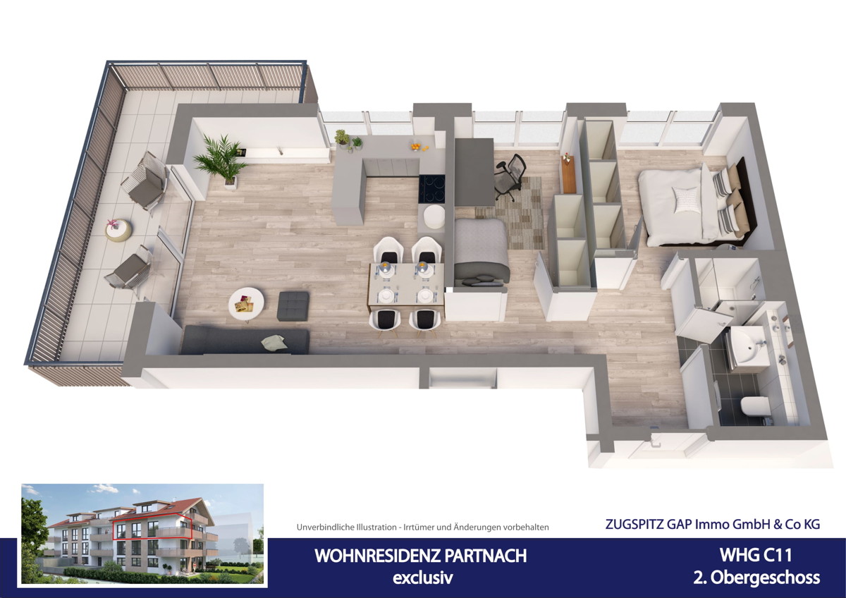 WOHNRESIDENZ PARTNACH - 3 Zi Wohnung - C11 - Animation C11 (57706)